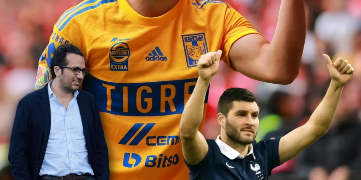 André Pierre Gignac celebrando  y Mauricio Culebro/Foto TV Azteca.