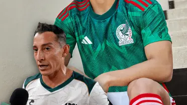 Andrés Guardado hablando y jugador mexicano detrás/ Foto TUDN.