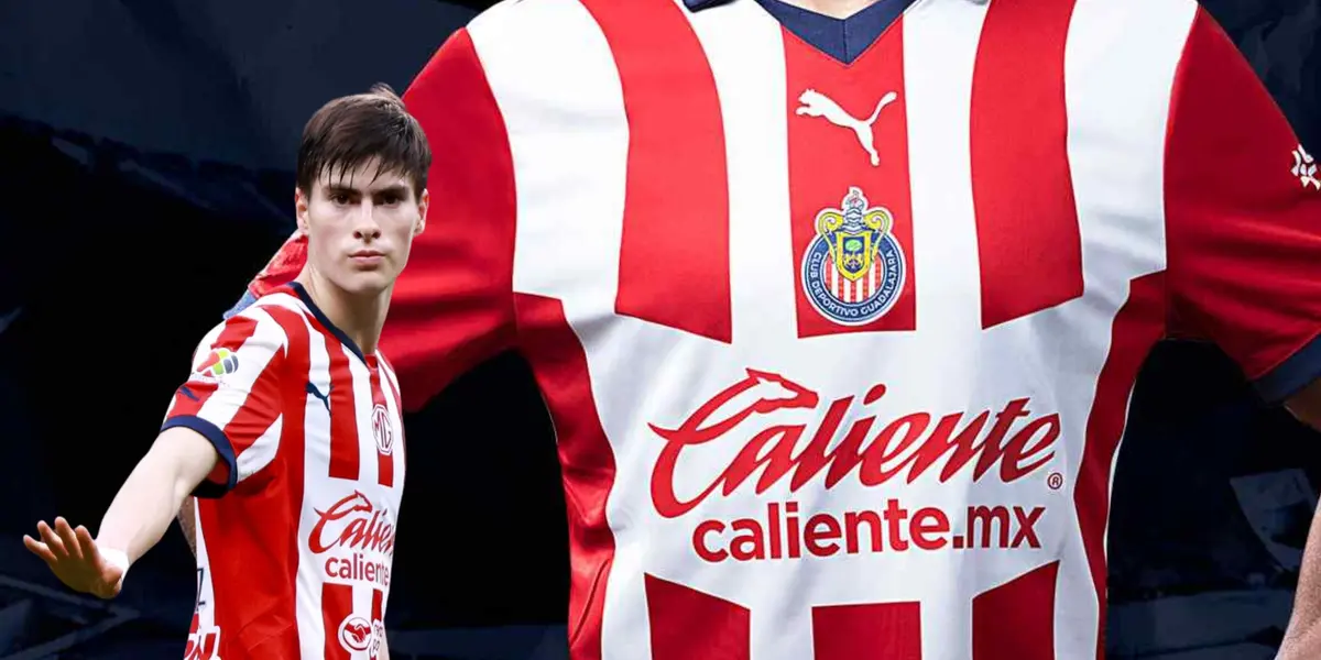 Armando Martínez y playera de Chivas/Foto Adidas Vespa Online.