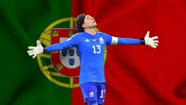 Bandera de Portugal tomada de Canva, con Ochoa al frente.