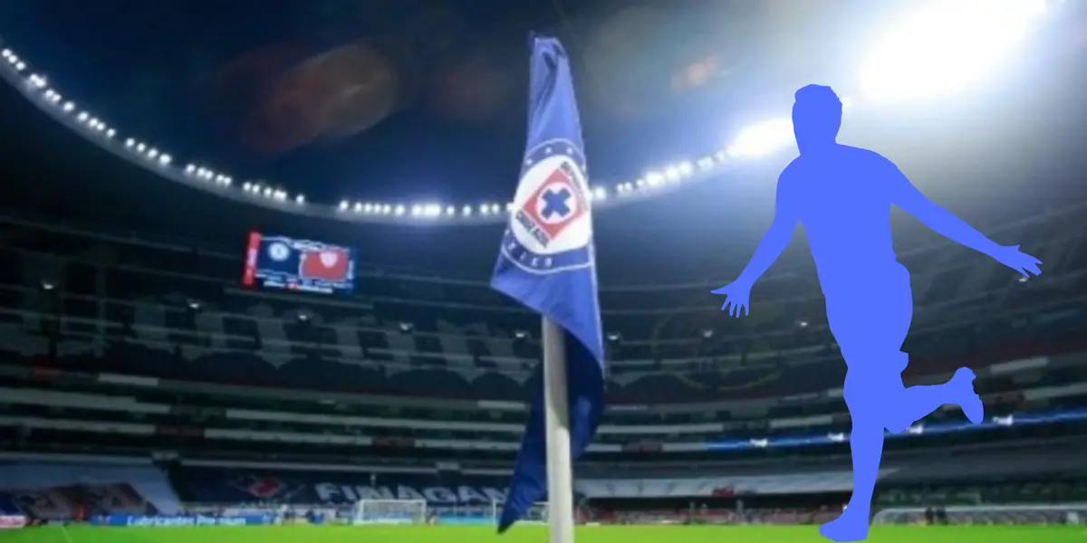 Banderín del Cruz Azul en el Azteca. Foto: Bolavip