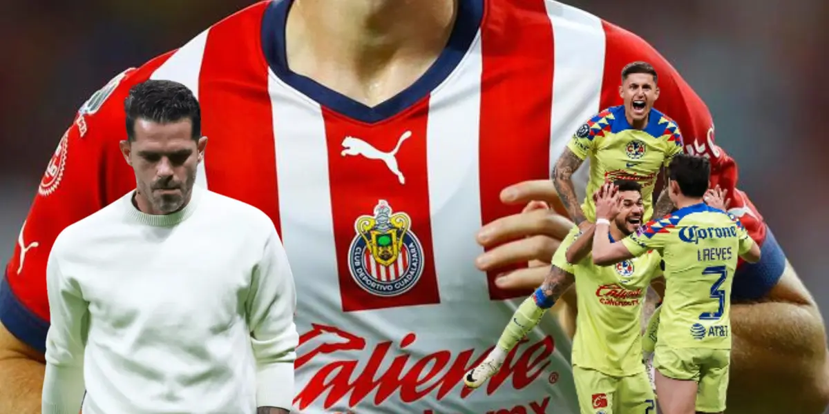 Camiseta de Chivas, Fernando Gago y futbolistas del América festejando/Foto Fútbol Peruano.