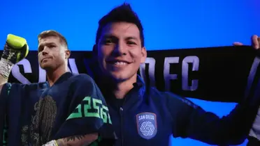 Canelo Álvarez junto a Hirving Lozano / FOTO TUDN