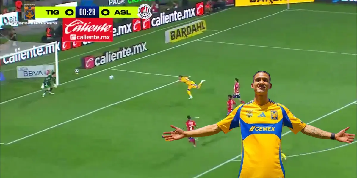 Captura de Azteca Deportes del gol anulado de Antuna.