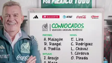 Captura de la convocatoria de México, tomada de Selección Mexicana.