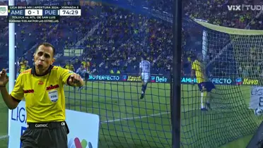 Captura de pantalla de TUDN, del gol del Puebla.