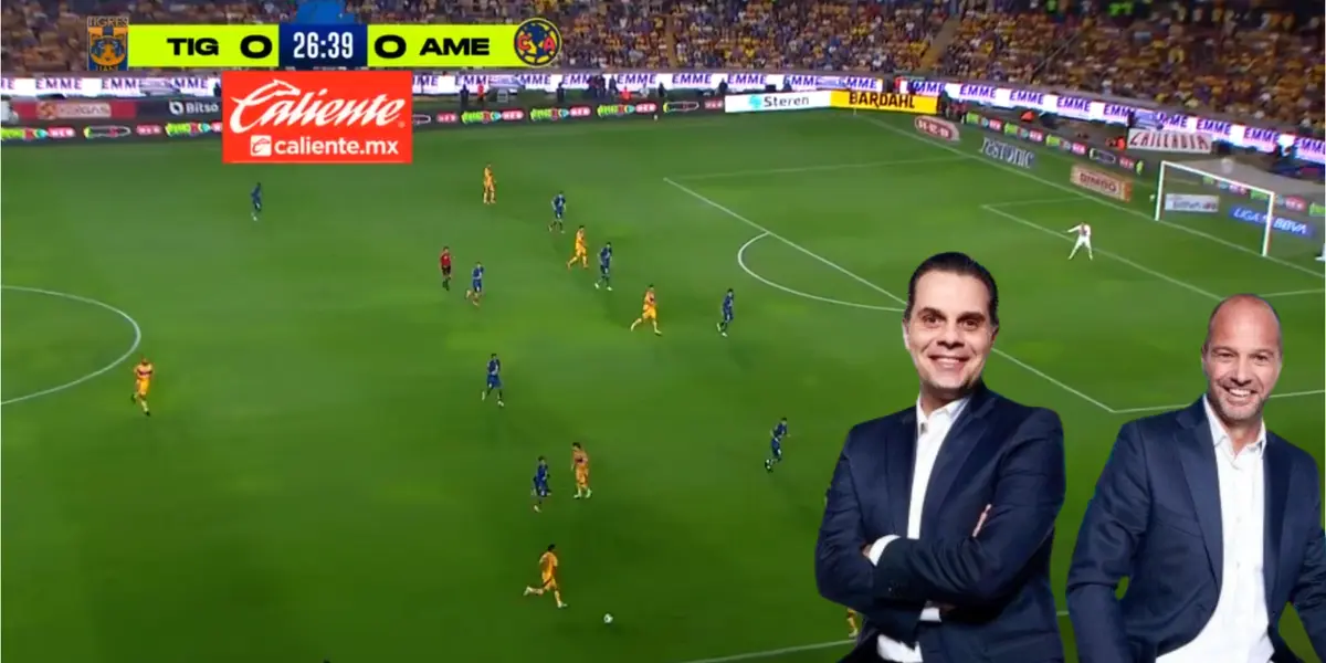 Captura de pantalla de TV Azteca en el Tigres vs América