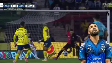 Captura de pantalla tomada de TUDN, del gol de Aguirre