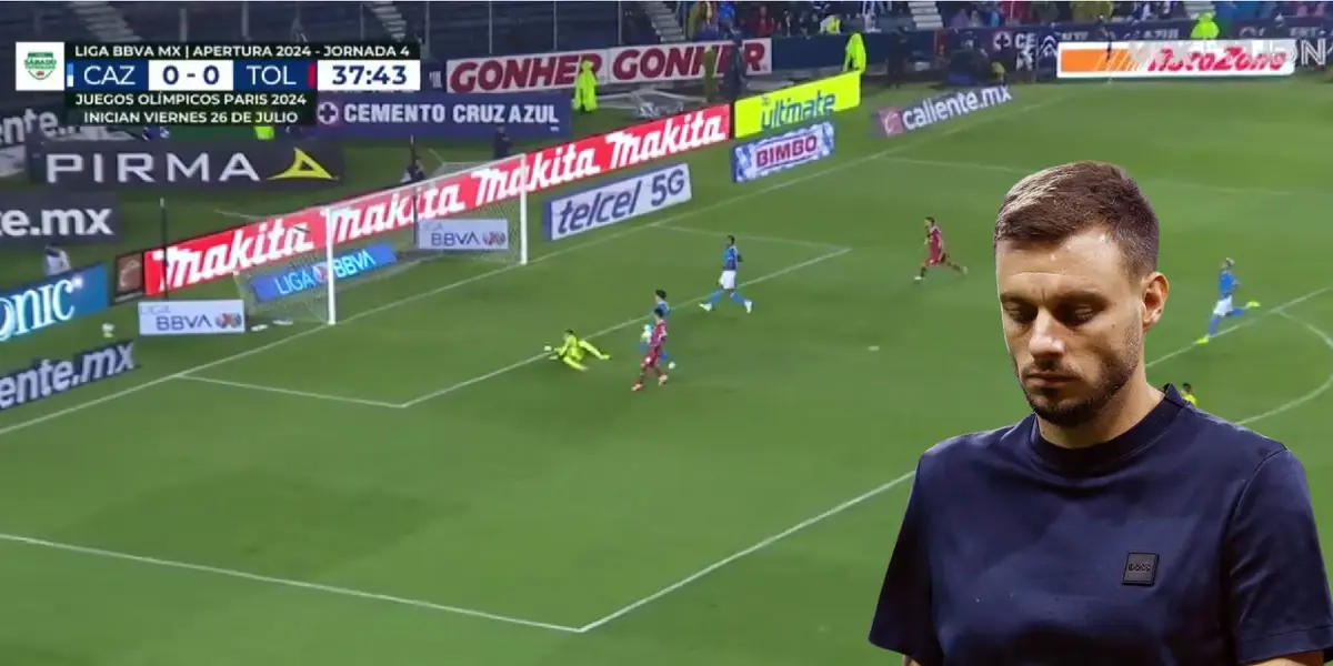 Captura de pantalla tomada de TUDN del gol de Toluca