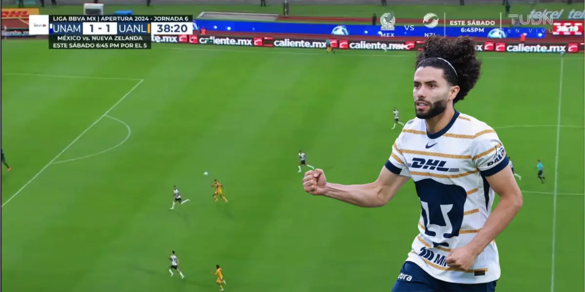 Captura de pantalla tomada de TUDN del Pumas vs Tigres