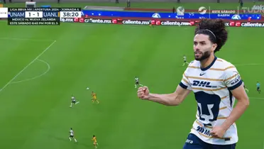 Captura de pantalla tomada de TUDN del Pumas vs Tigres