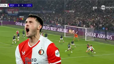 Captura de TNT Sports del Feyenoord vs Bayer