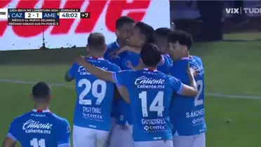 Captura de TUDN del gol de Cruz Azul