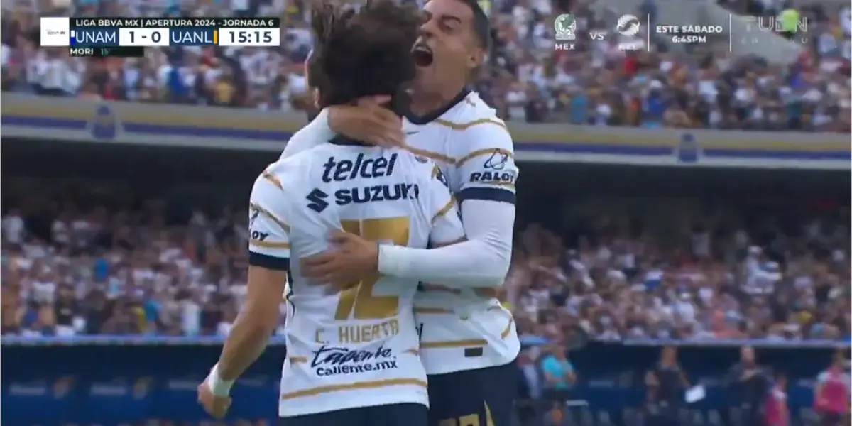 VIDEO | Como en Rayados, Funes Mori le anota a Tigres y Pumas ya gana tras gran jugada del Chino