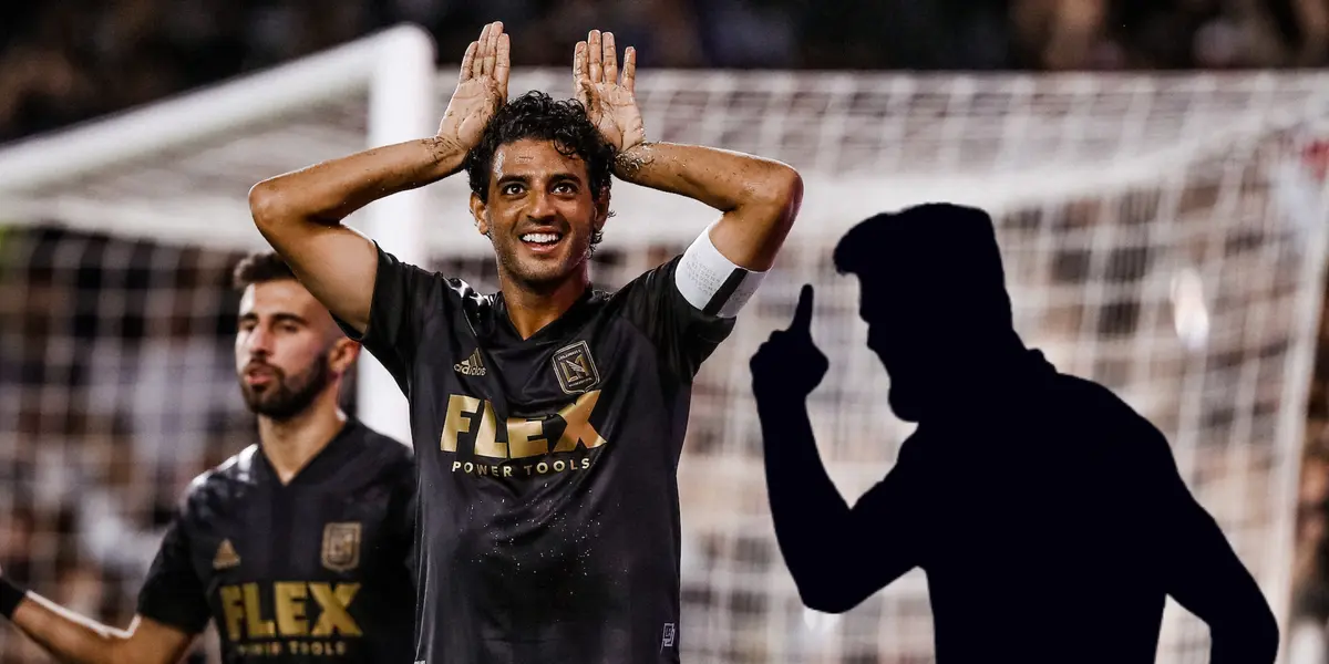 Carlos Vela festejando y silueta de jugador/Foto LAFC.