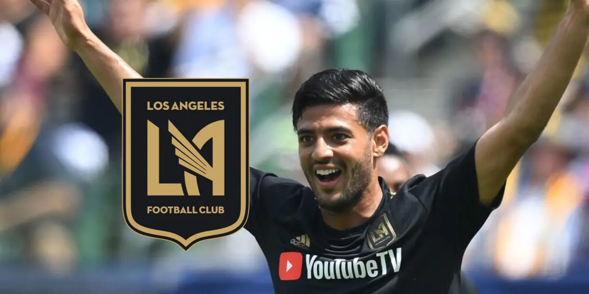 Carlos Vela y logo del LAFC.