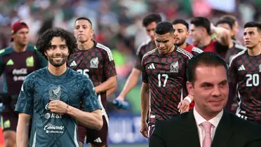 César Huerta riendo, Christian Martinoli y jugadores de la Selección Mexicana/ Foto Ovaciones.