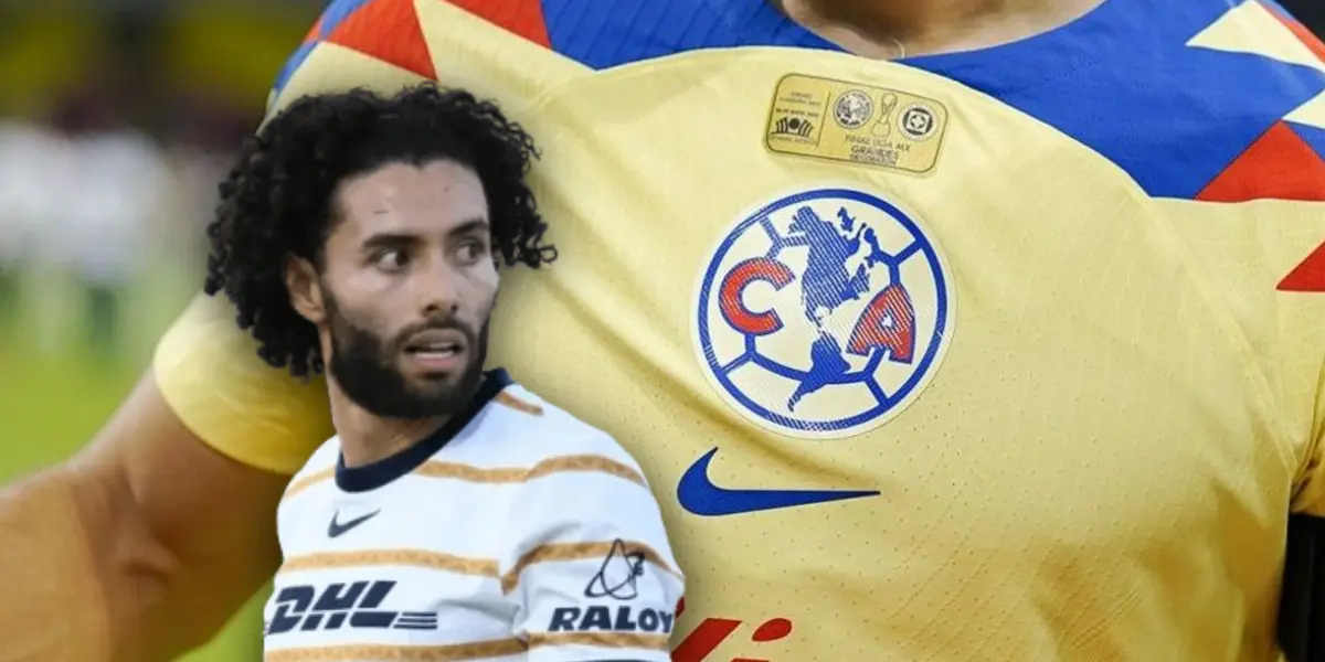 César Huerta y playera del América/Foto Juanfutbol.