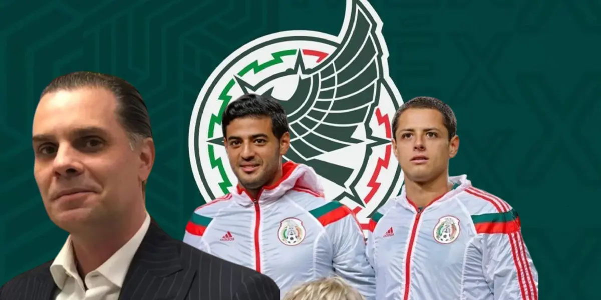 Christian Martinoli junto a Carlos Vela y Javier Hernández / FOTO TV AZTECA