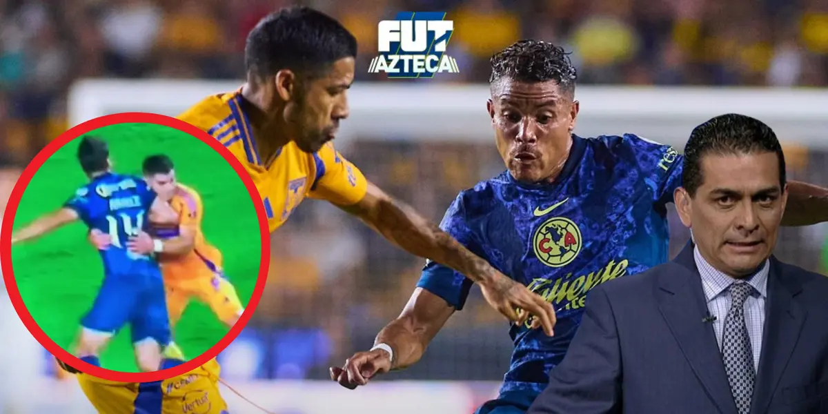 Dos Santos y Aquino disputando balón. Foto: TV Azteca