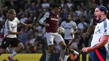 Edson Álvarez en partido West Ham vs Fulham. Foto: West Ham