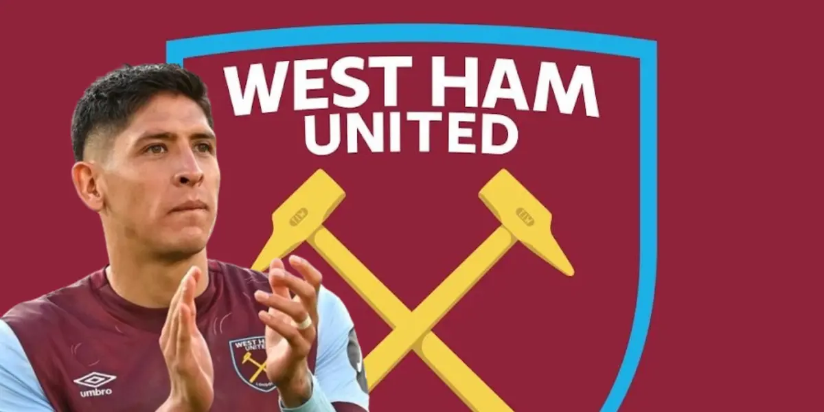 Edson Álvarez junto al escudo del West Ham / FOTO INSTAGRAM