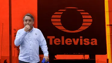 Emilio Azcárraga caminando y logo de Televisa/Foto El Financiero.