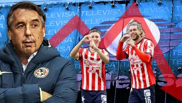 Emilio Azcárraga junto a futbolistas de Chivas / FOTO TV AZTECA