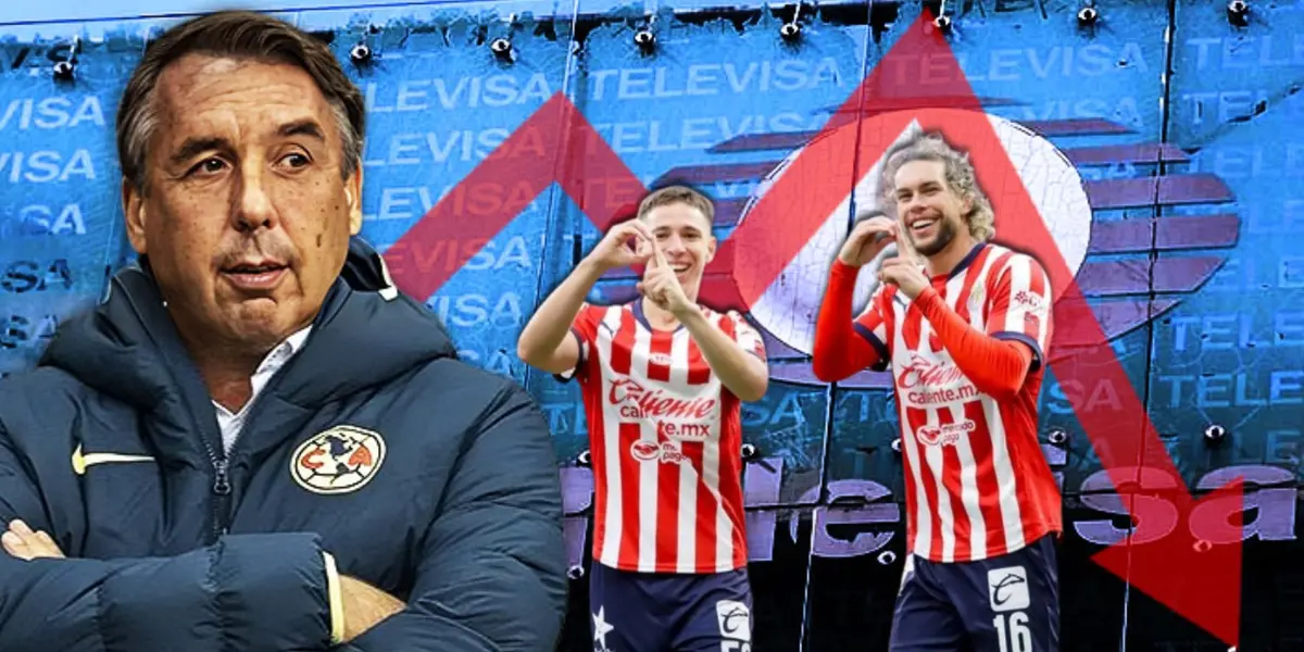 Emilio Azcárraga junto a futbolistas de Chivas / FOTO TV AZTECA