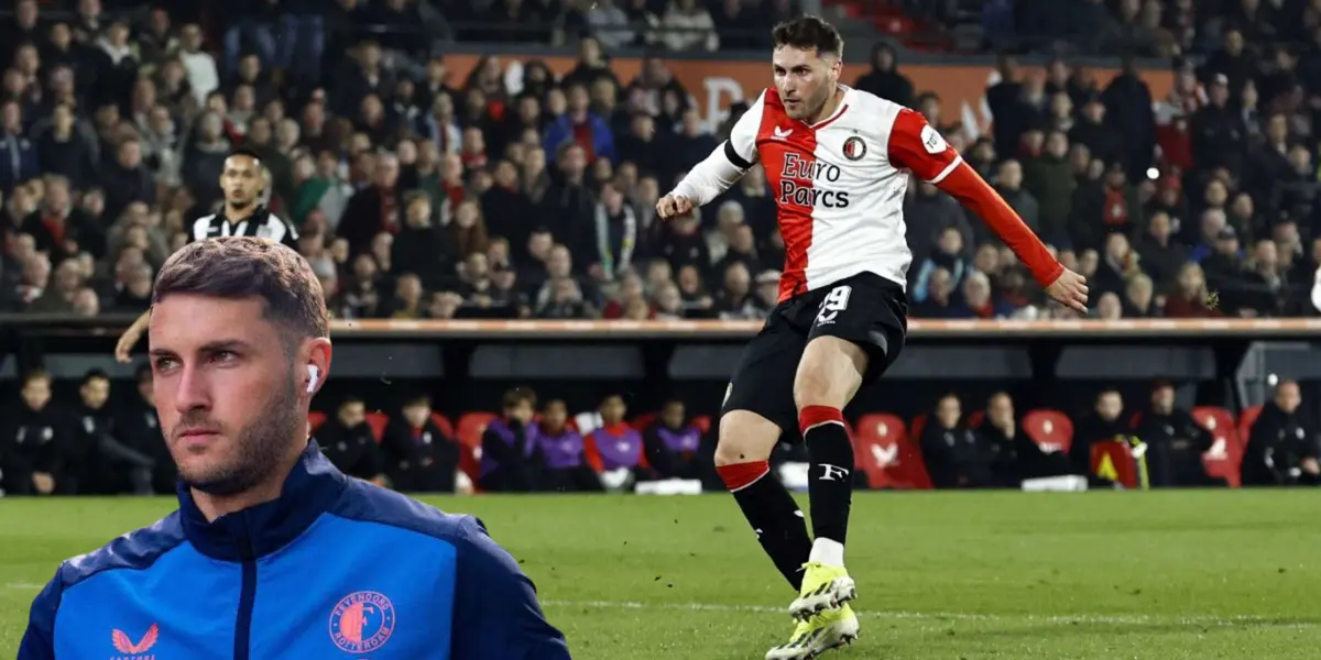 En pleno partido del Feyenoord, la peor noticia que recibe Santi Giménez, ¿se va?