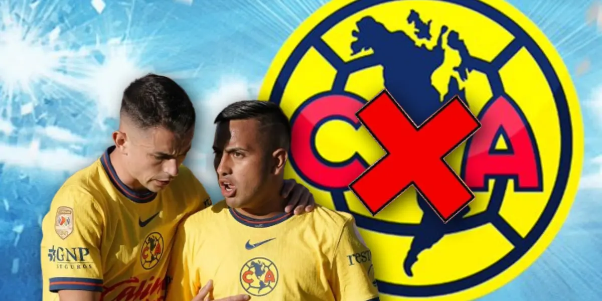 Erick Sánchez molesto y Álvaro Fidalgo abrazándolo/ Foto Club América.