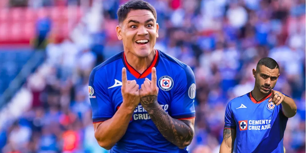 Fernández celebrando gol con Cruz Azul. Foto: Transfermarkt