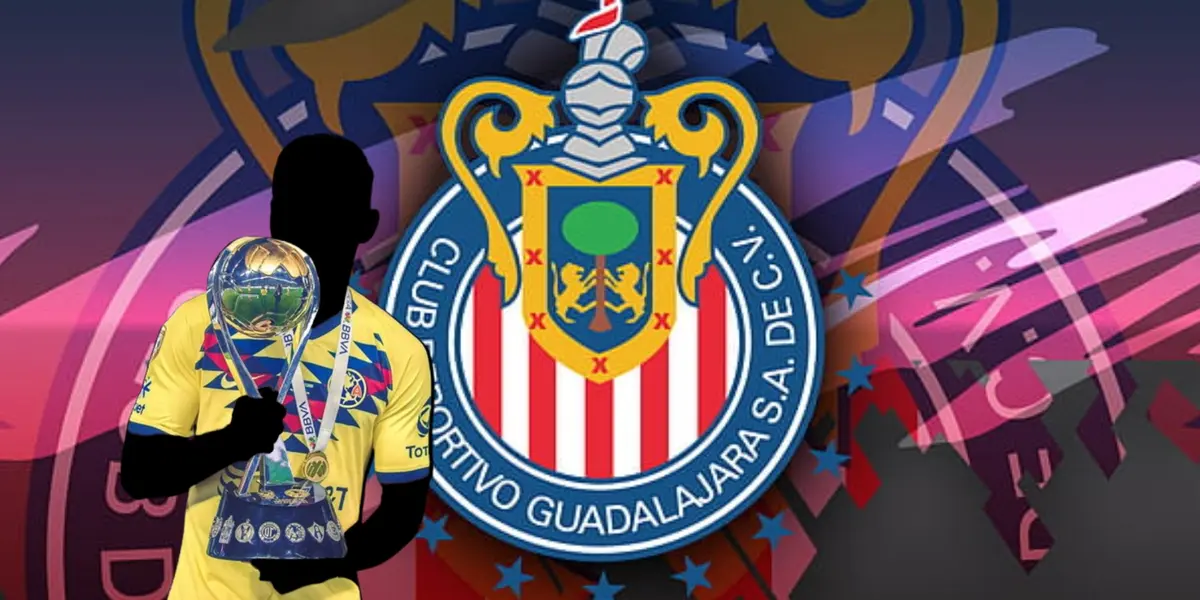 Futbolista incógnito del América junto a escudo de Chivas / FOTO FACEBOOK