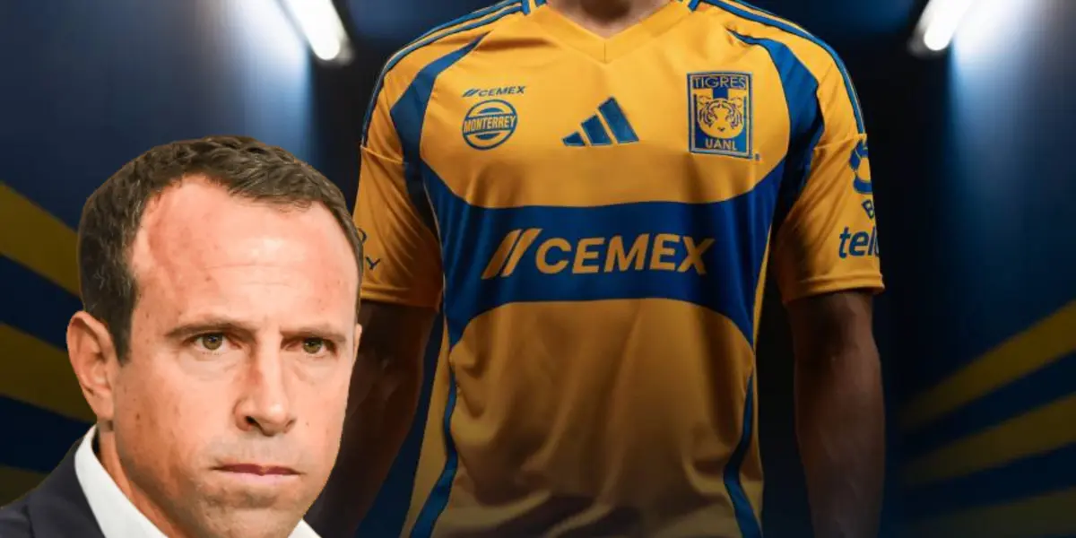 Gerardo Torrado y playera de Tigres/Foto TV Azteca.