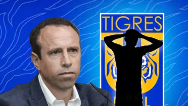 Gerardo Torrado y silueta de hombre con manos en la cabeza/Foto Club Tigres.