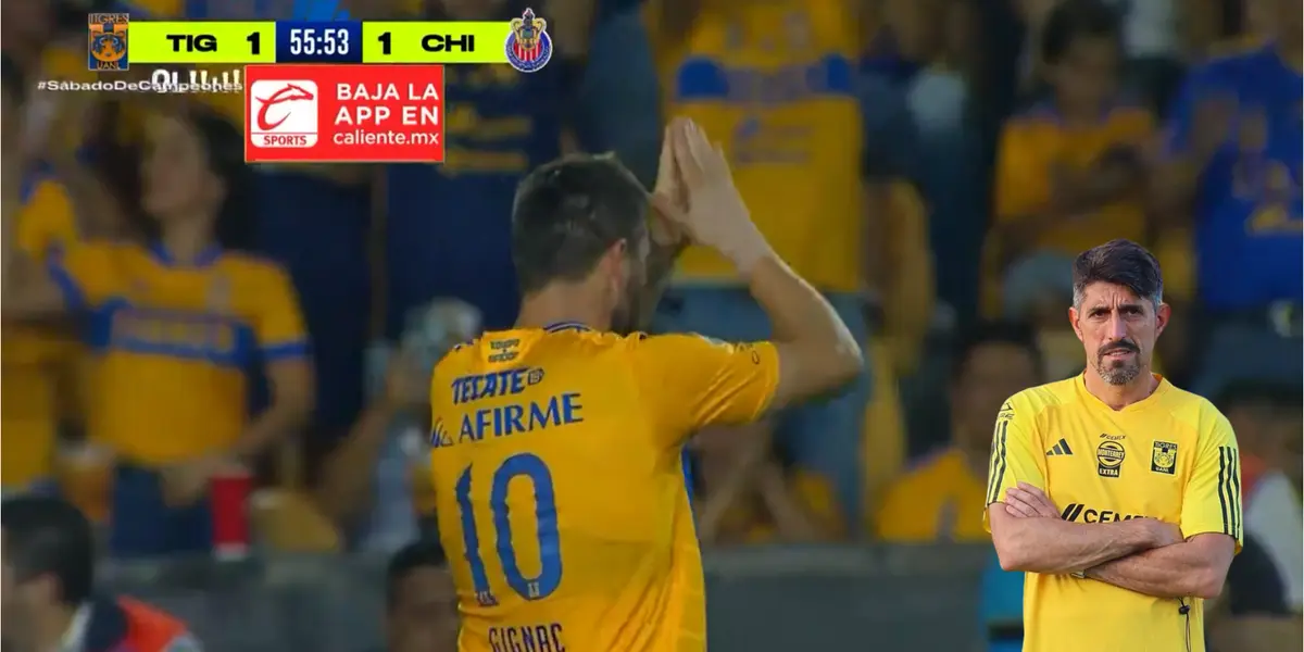 Gignac celebrando su gol. Captura de Azteca Deportes.