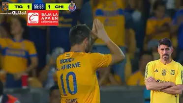 Gignac celebrando su gol. Captura de Azteca Deportes.