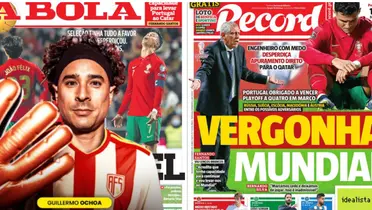 Guillermo Ochoa junto a medios de Portugal / FOTO X