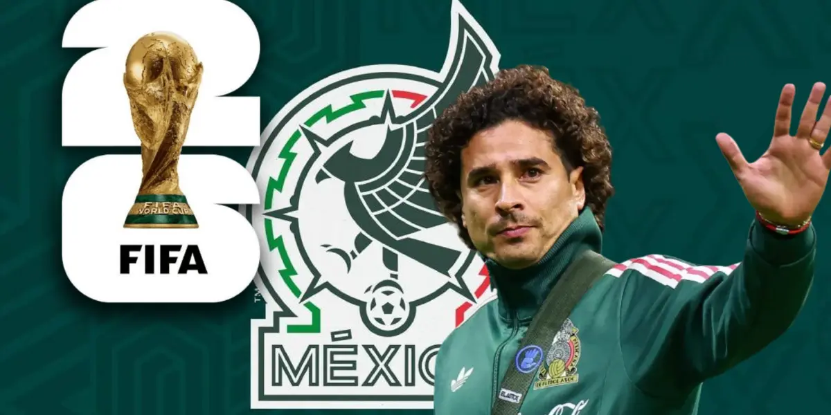 Guillermo Ochoa y logo de la FIFA/ Foto TV Azteca.