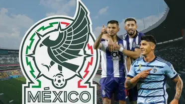 Héctor Herrera, Jesús Corona, Alan Pulido, Javier Hernández y logo de Selección/ Foto Fox Sports.