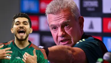 Henry Martín junto a Javier Aguirre / FOTO TV AZTECA