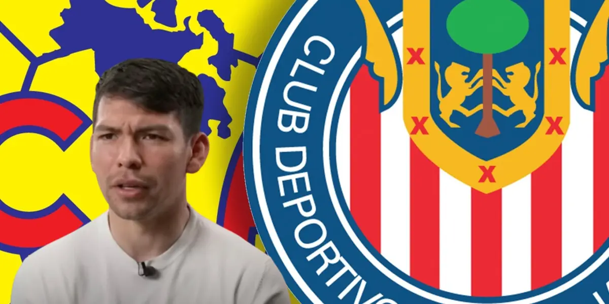 Hirving Lozano junto a los escudos de América y Chivas / FOTO YouTube