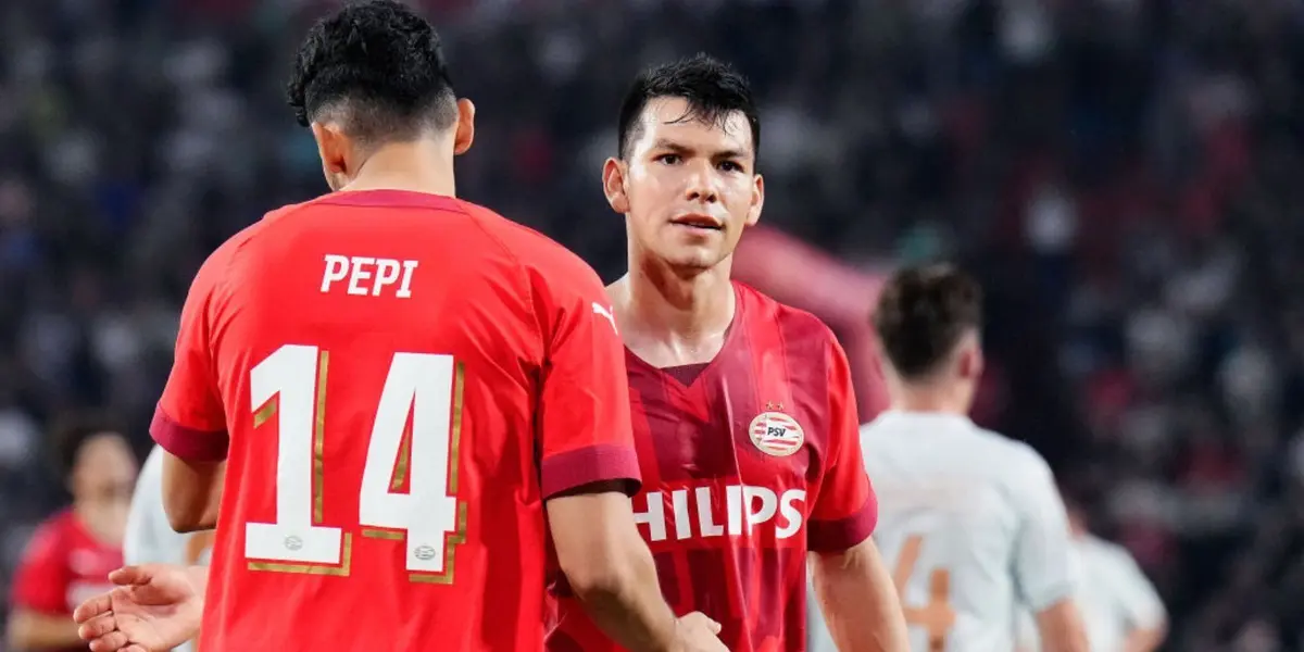 Hirving Lozano vivió sus primeros minutos con el PSV en el partido ante 