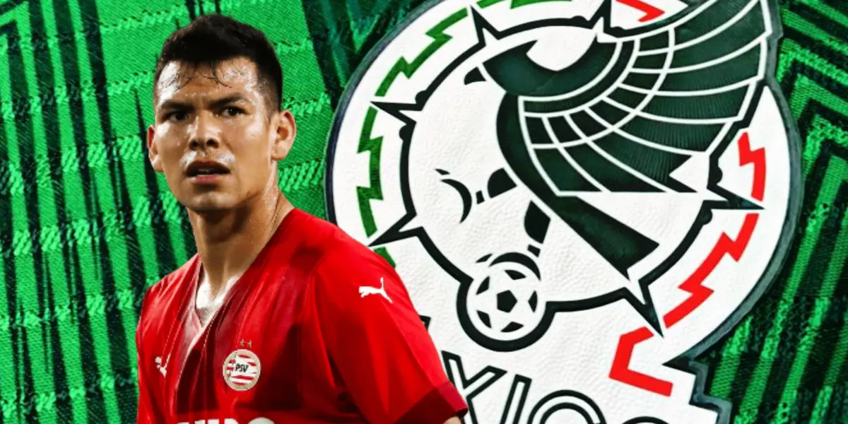 Hirving Lozano y logo de México/ Foto ADN40..