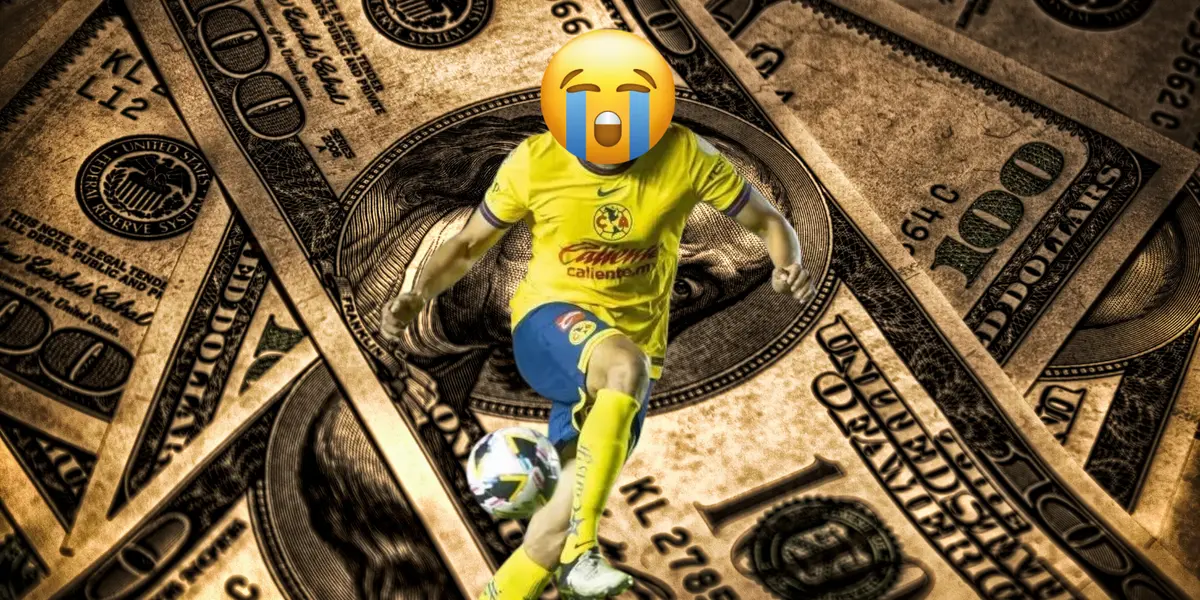 Imagen de dólares tomada de Canva, con jugador del América tapado.