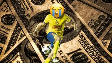 Imagen de dólares tomada de Canva, con jugador del América tapado.