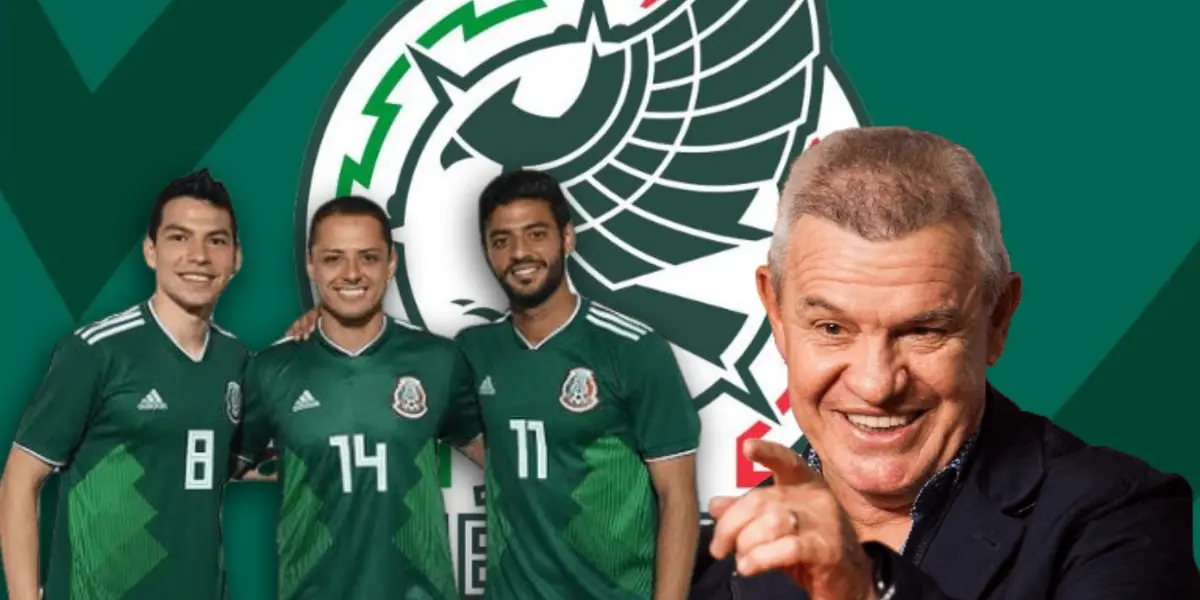 Javier Aguirre apuntando y jugadores mexicanos/Foto Community Sports.