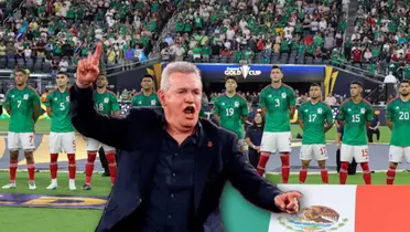 Javier Aguirre celebrando y jugadores de la Selección Mexicana/Foto Olympics.