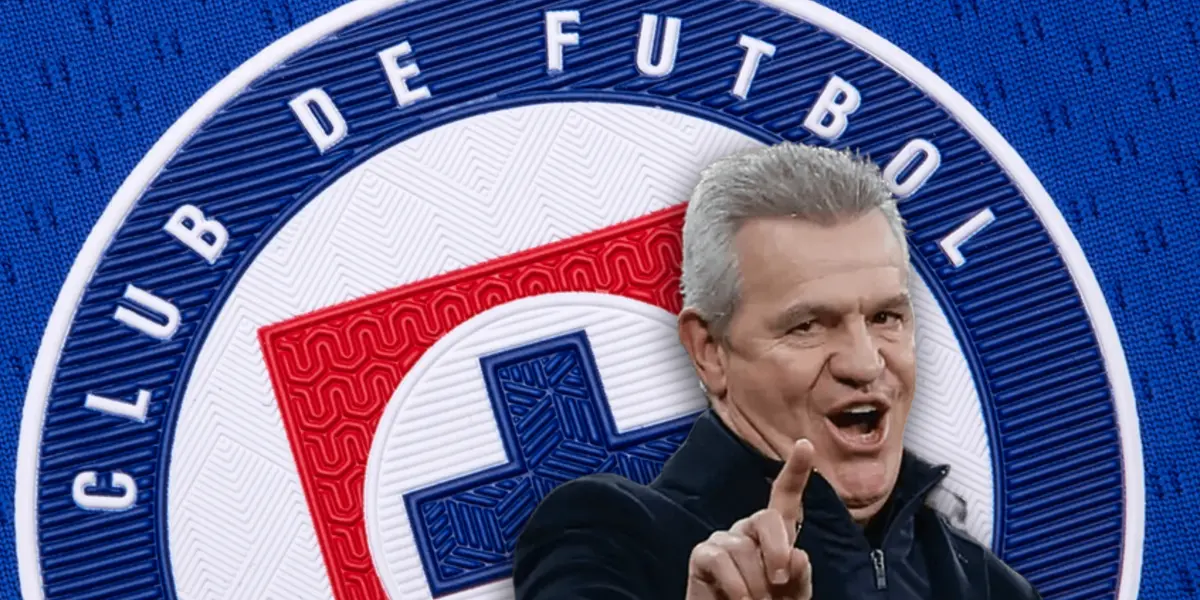 Javier Aguirre diciendo no y logo de Cruz Azul/Foto TUDN Fan Shop.