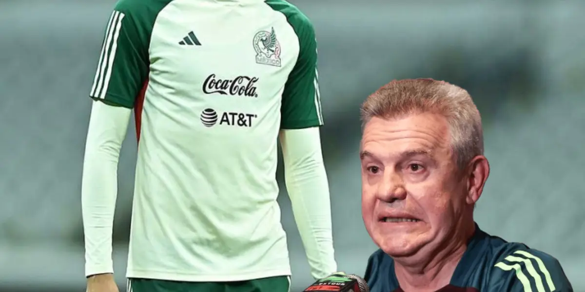 Javier Aguirre haciendo muecas y jugador nacional/Foto Fútbol Total.